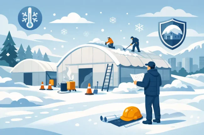 Leichtbauhalle winterfest machen - richtig planen